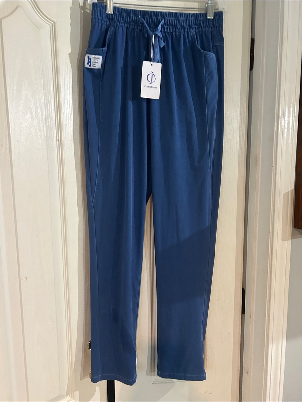 Womens Blue Drawstring Pants